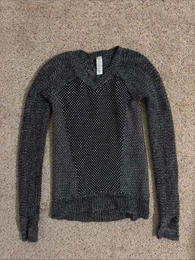 Ivivva Black & White Marled Knit Sweater